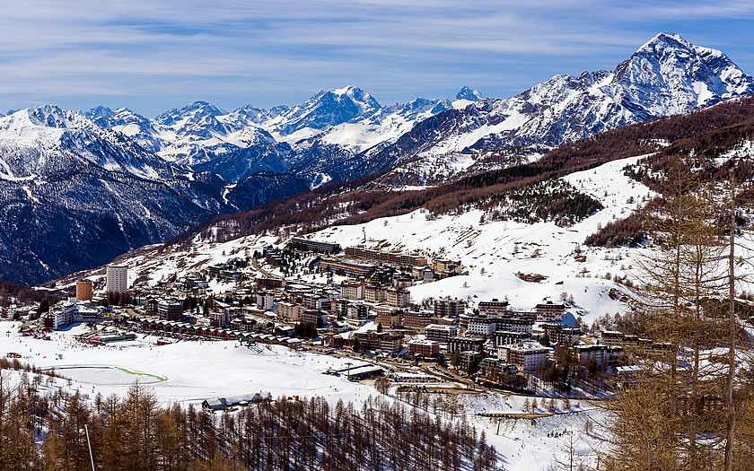 Sestriere ski resort in Italy