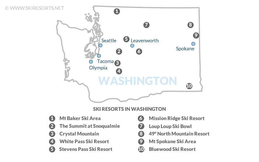 Washington ski resorts map
